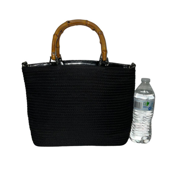 Gucci Black Quilted Bamboo Shoulder Bag 2way Bag with Strap Canvas P.Leather - Picture 7 of 15